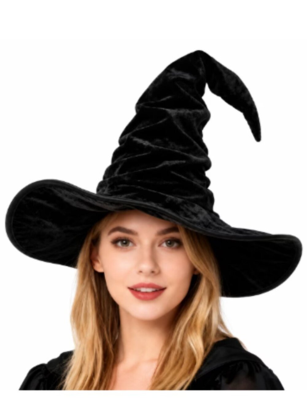 Oversized Ruched Witch Hat for Women, Halloween Costume 👻